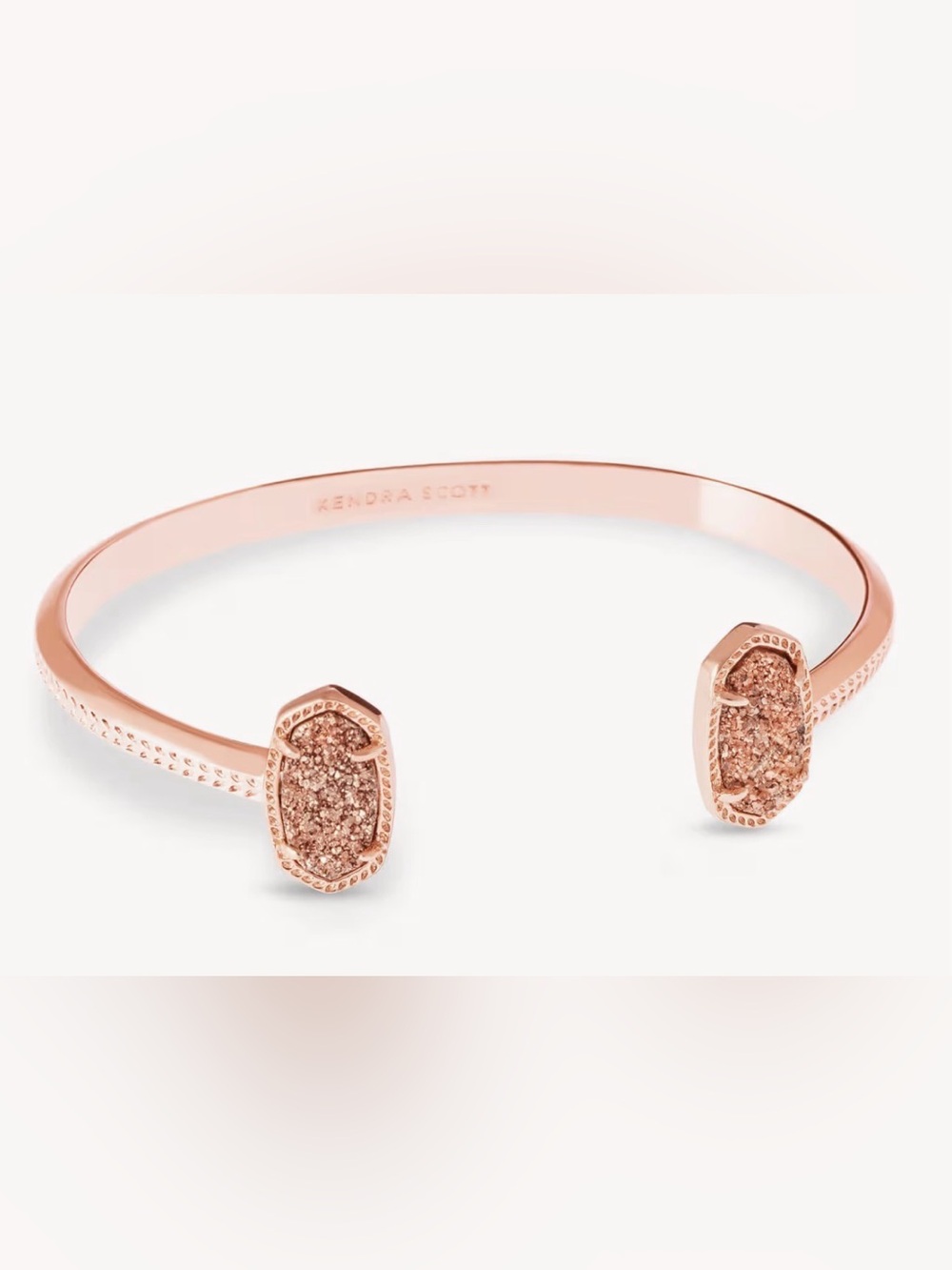 KENDRA SCOTT Rose Gold Drusy Elton Cuff Bracelet